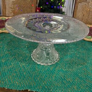 Antique Duncan miller glass pedestal cake/sandwich stand